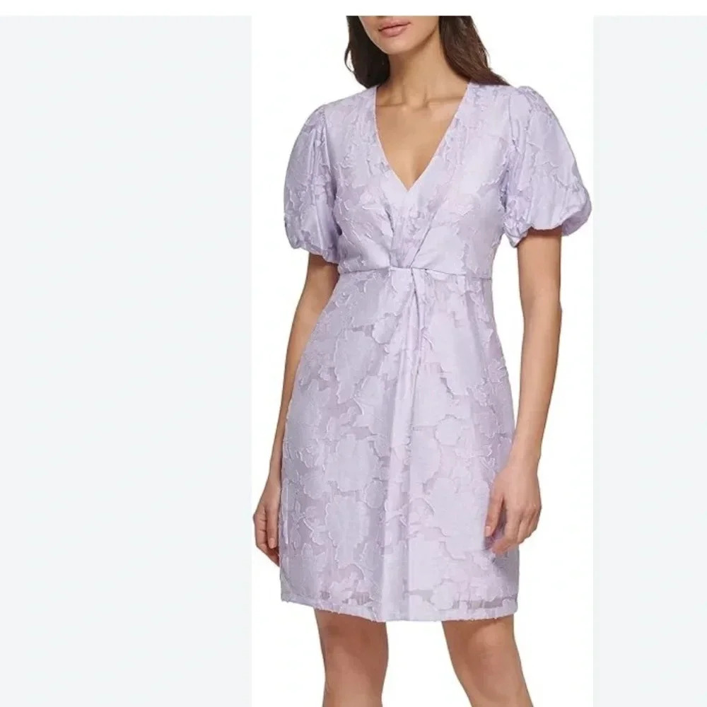 GUESS Puff Sleeve Sheath Dress, Lavendar, Size 12